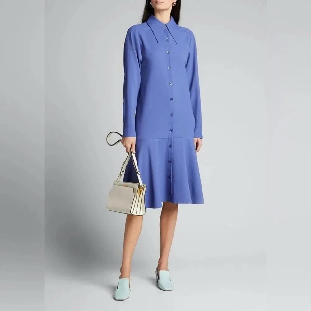 NWT  $758 Tibi Elegant Blue Long-Sleeve Dress size 2